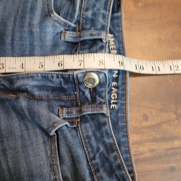 American Eagle Jeans 00 R Hi Rise Jegging 360 Next Level Stretch Medium Dark - Picture 9 of 11
